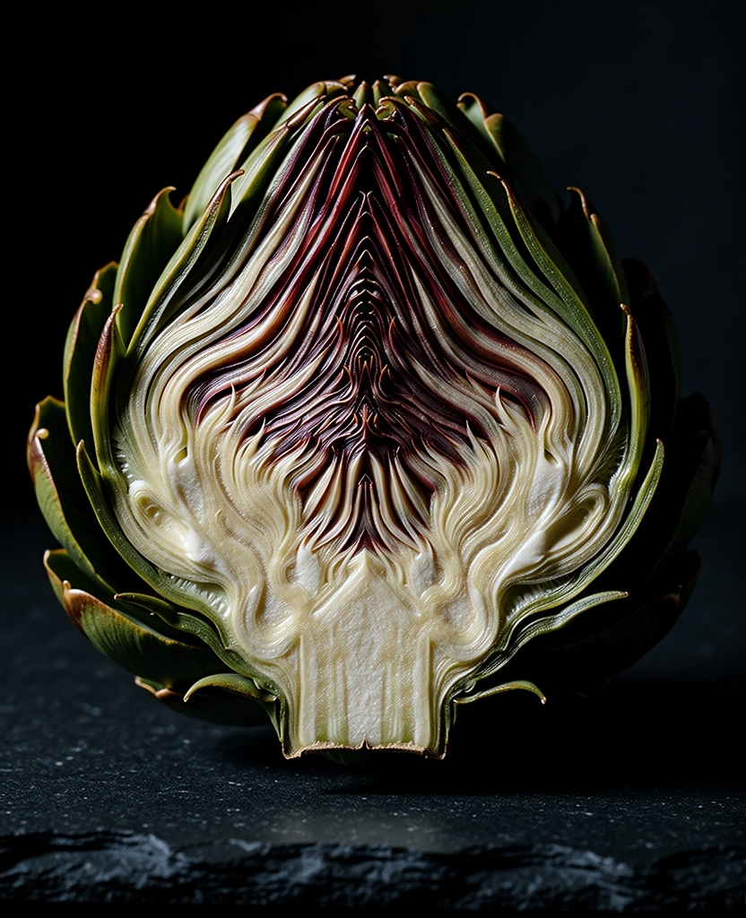 Macro texture of a fresh artichoke